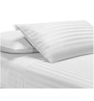Double Bed  White Bed  Sheet With Two Pillow Cover view 1