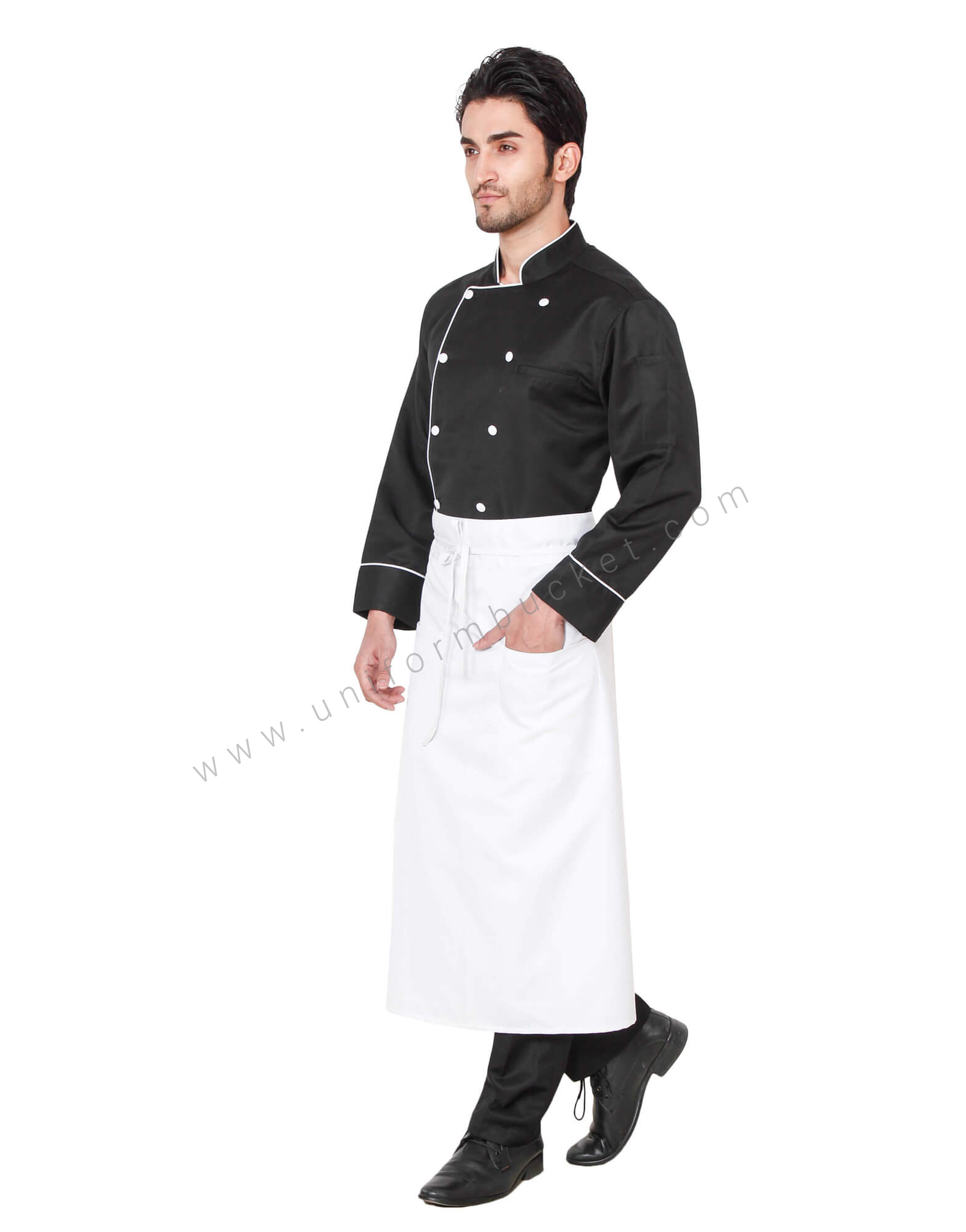 Full Waist White Bistro Apron view 1
