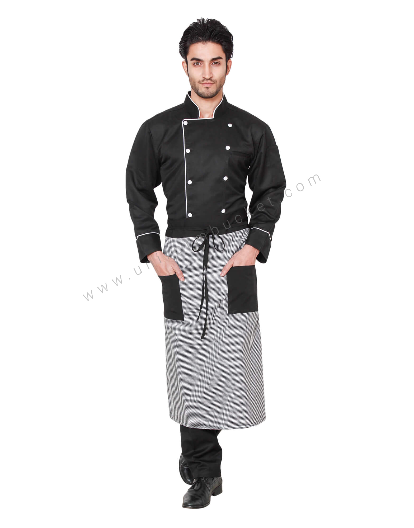 Shepherd Check White & Black Apron view 1