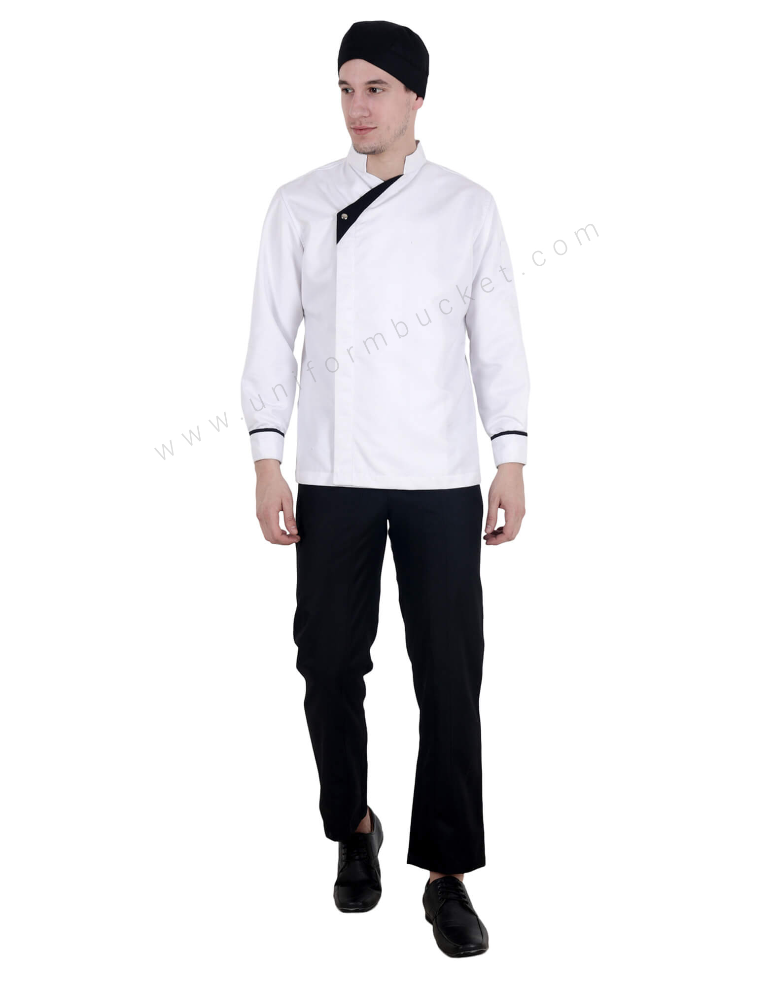 Band Collar Chef Jacket With Black Trims thumbnail 3