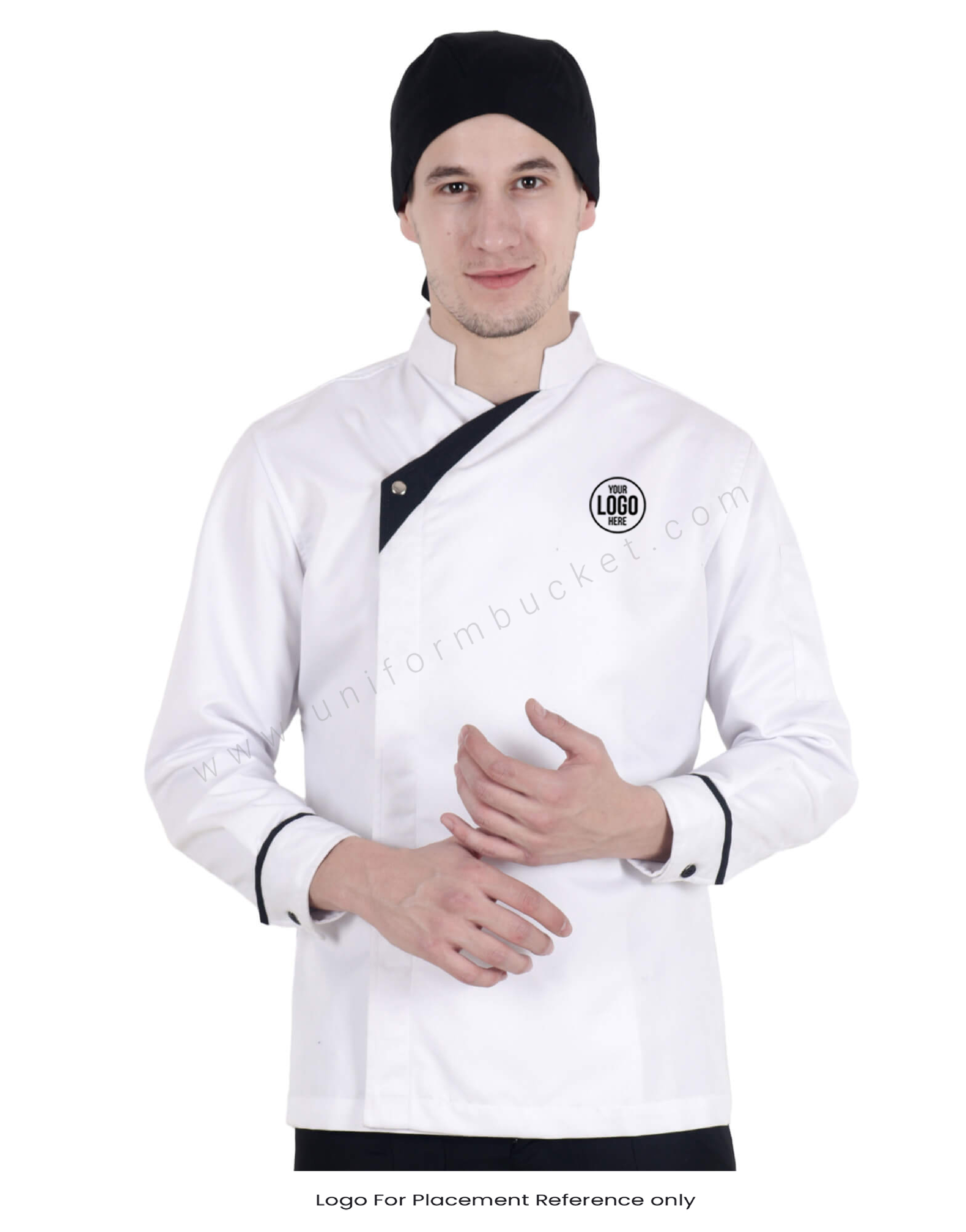 Band Collar Chef Jacket With Black Trims thumbnail 4