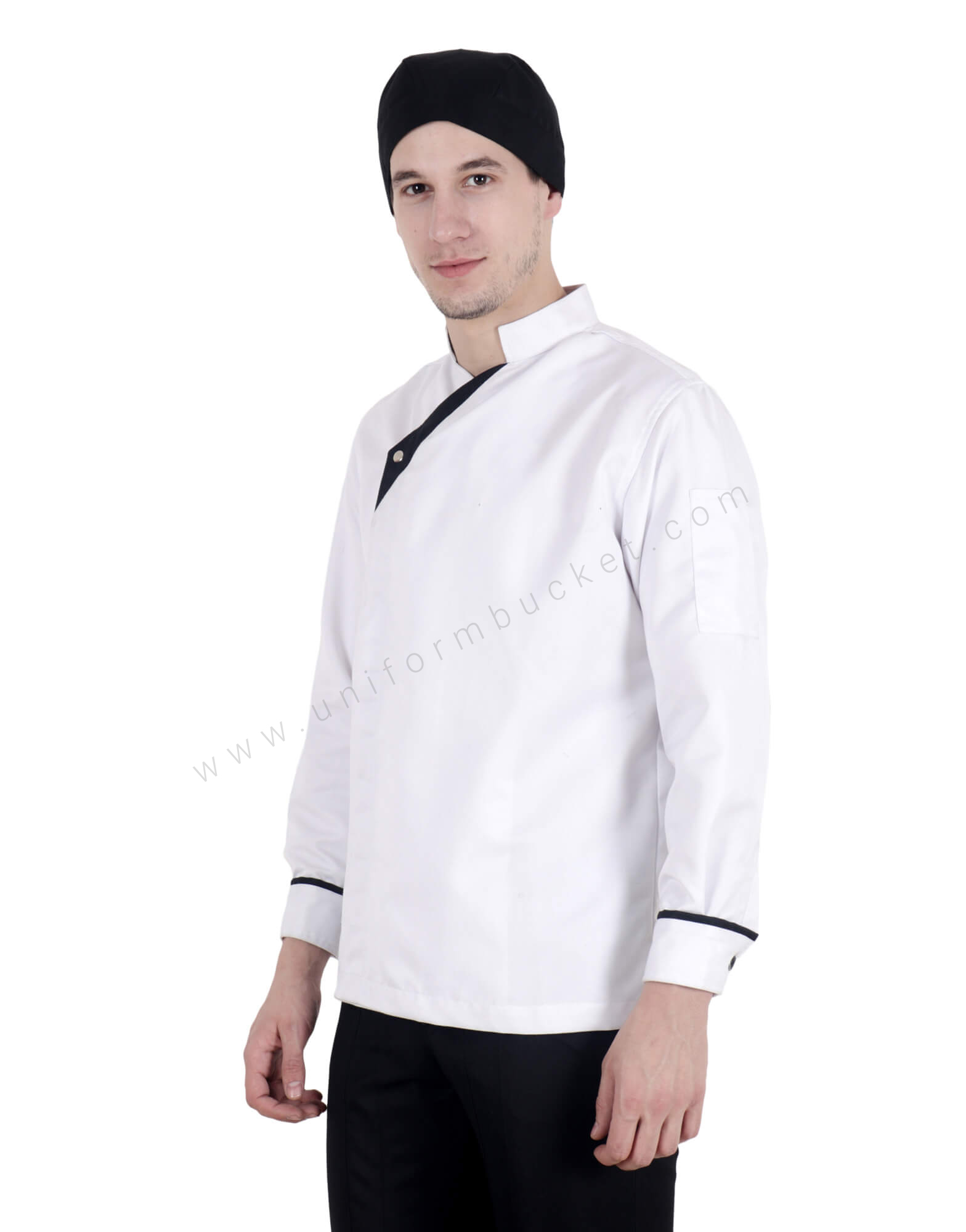 Band Collar Chef Jacket With Black Trims view 1