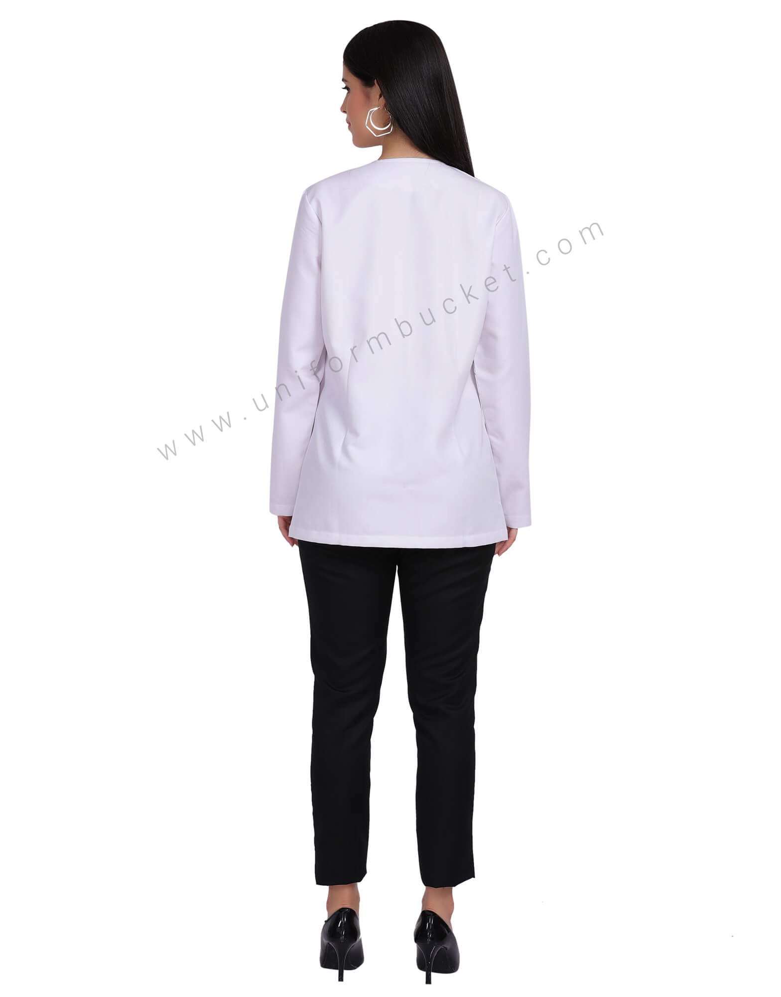 White  Designer  Chef Coat For Women thumbnail 4
