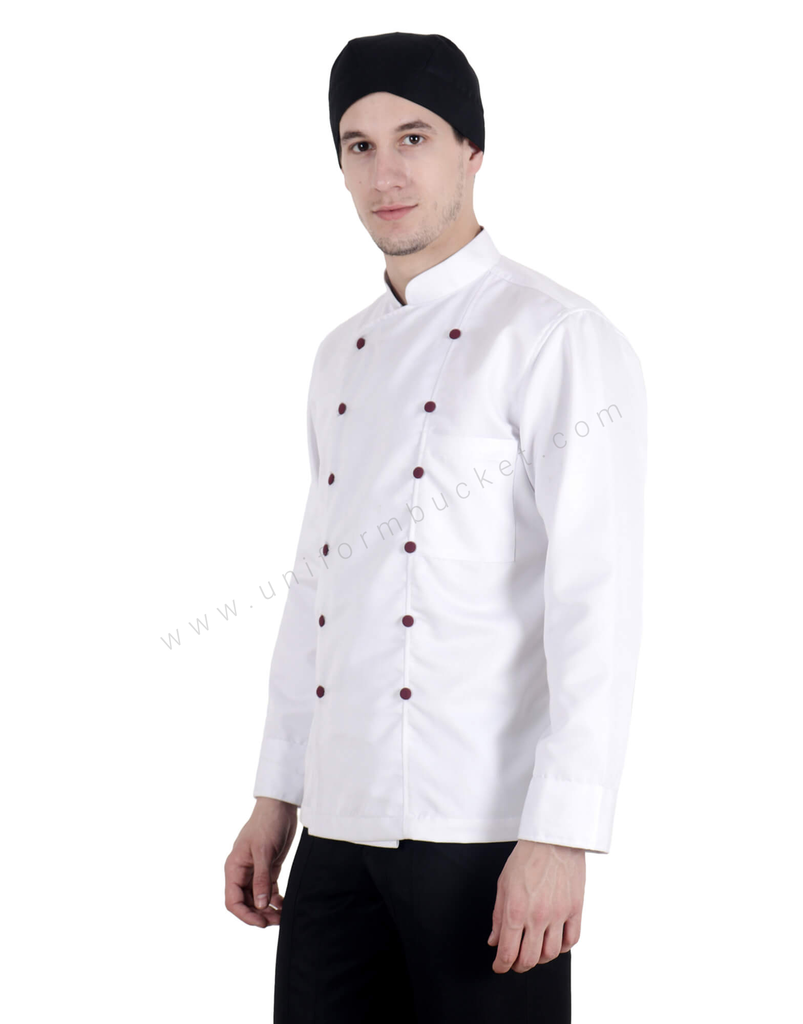 White Double Breasted Chef Coat view 1