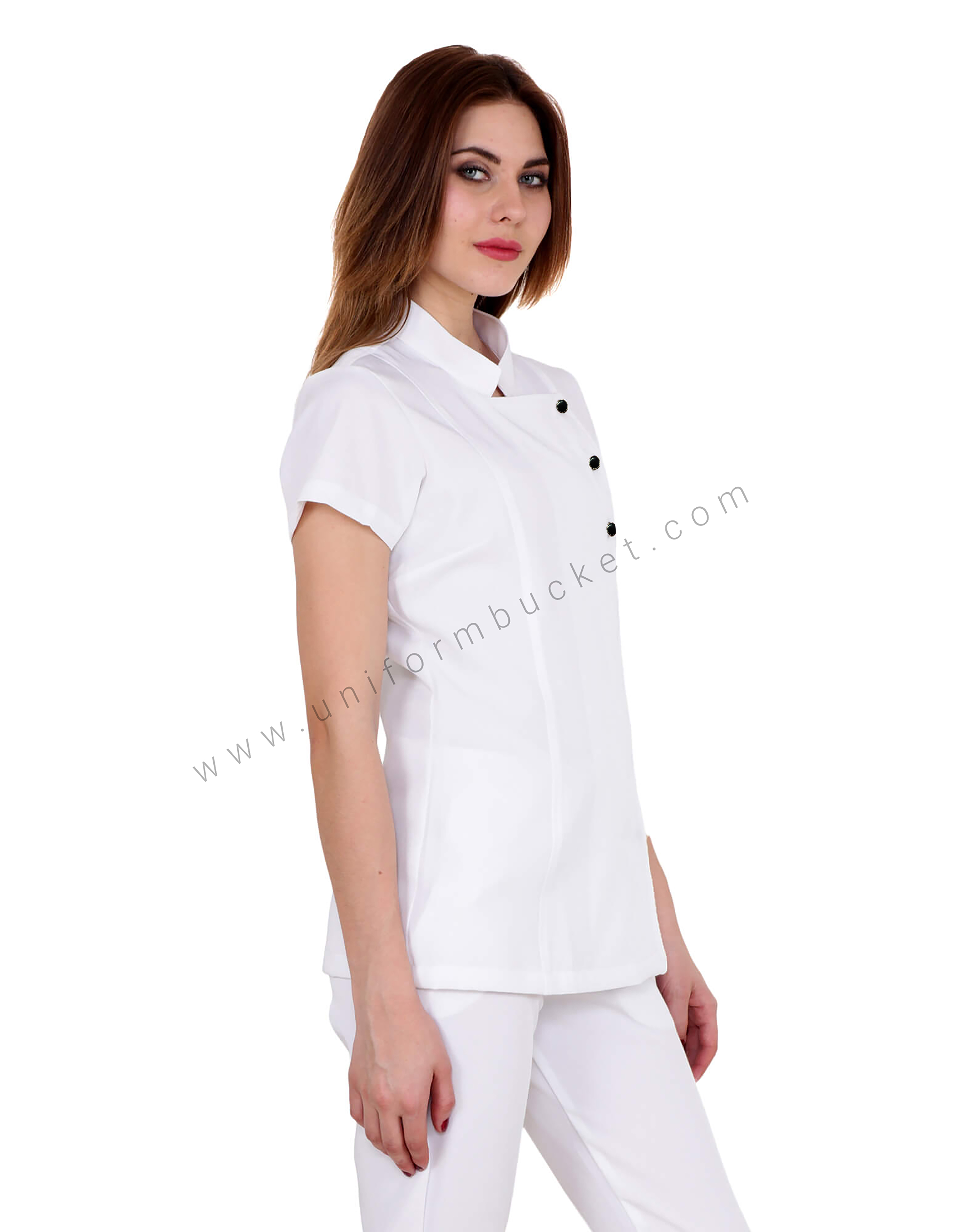 White Tunic With Side Button Opening thumbnail 3