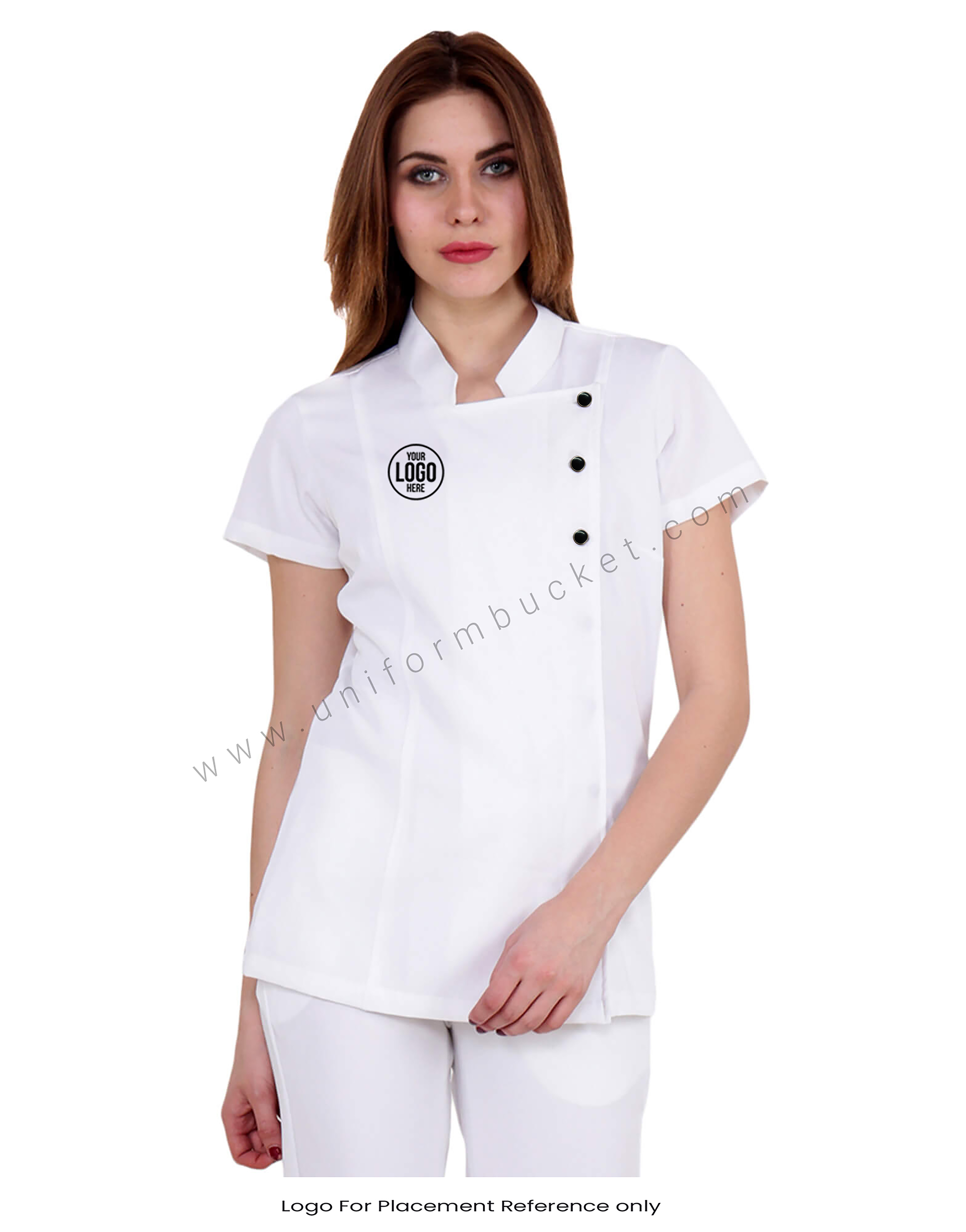 White Tunic With Side Button Opening view 1