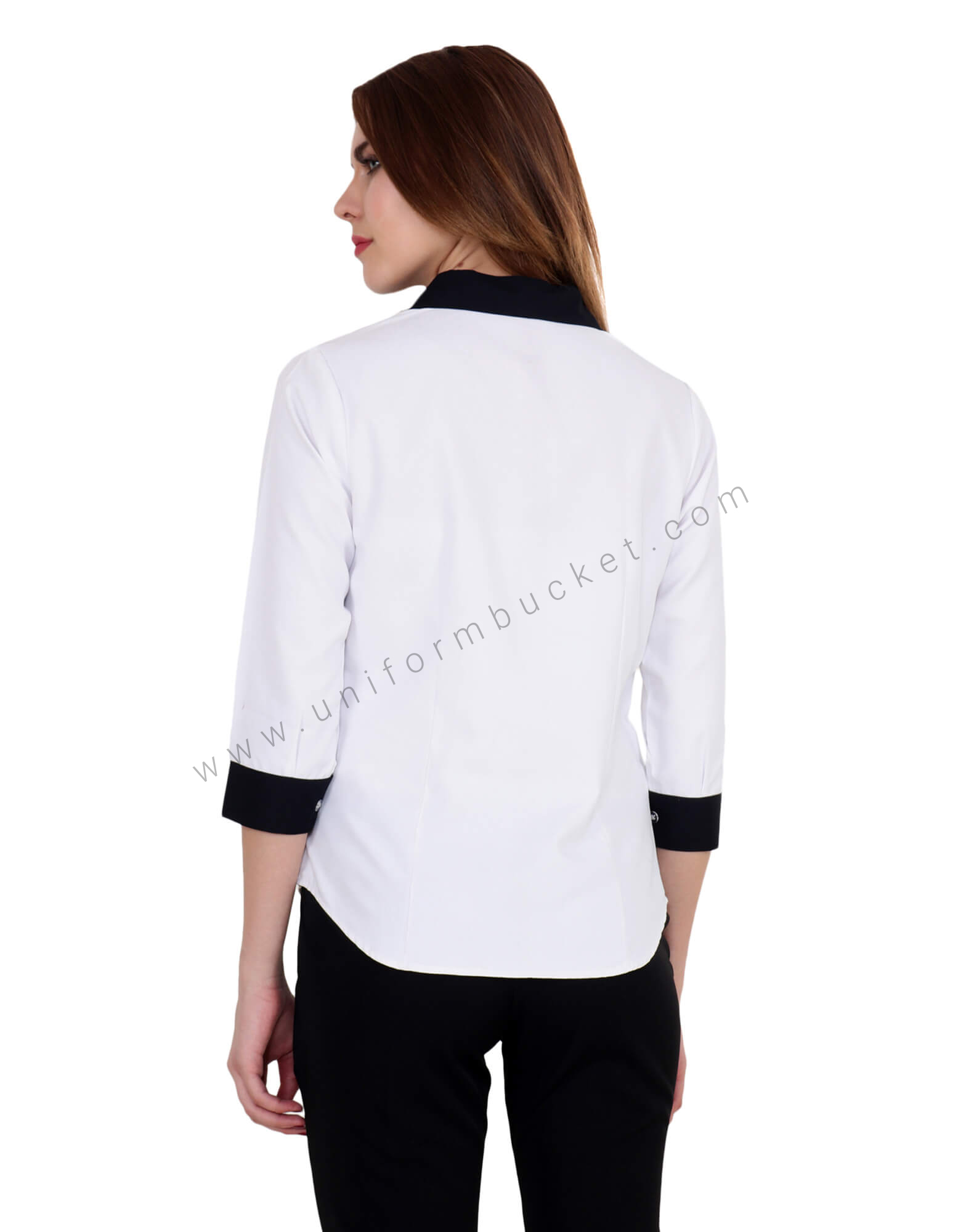 Classic White Shirt With Black Trims thumbnail 3