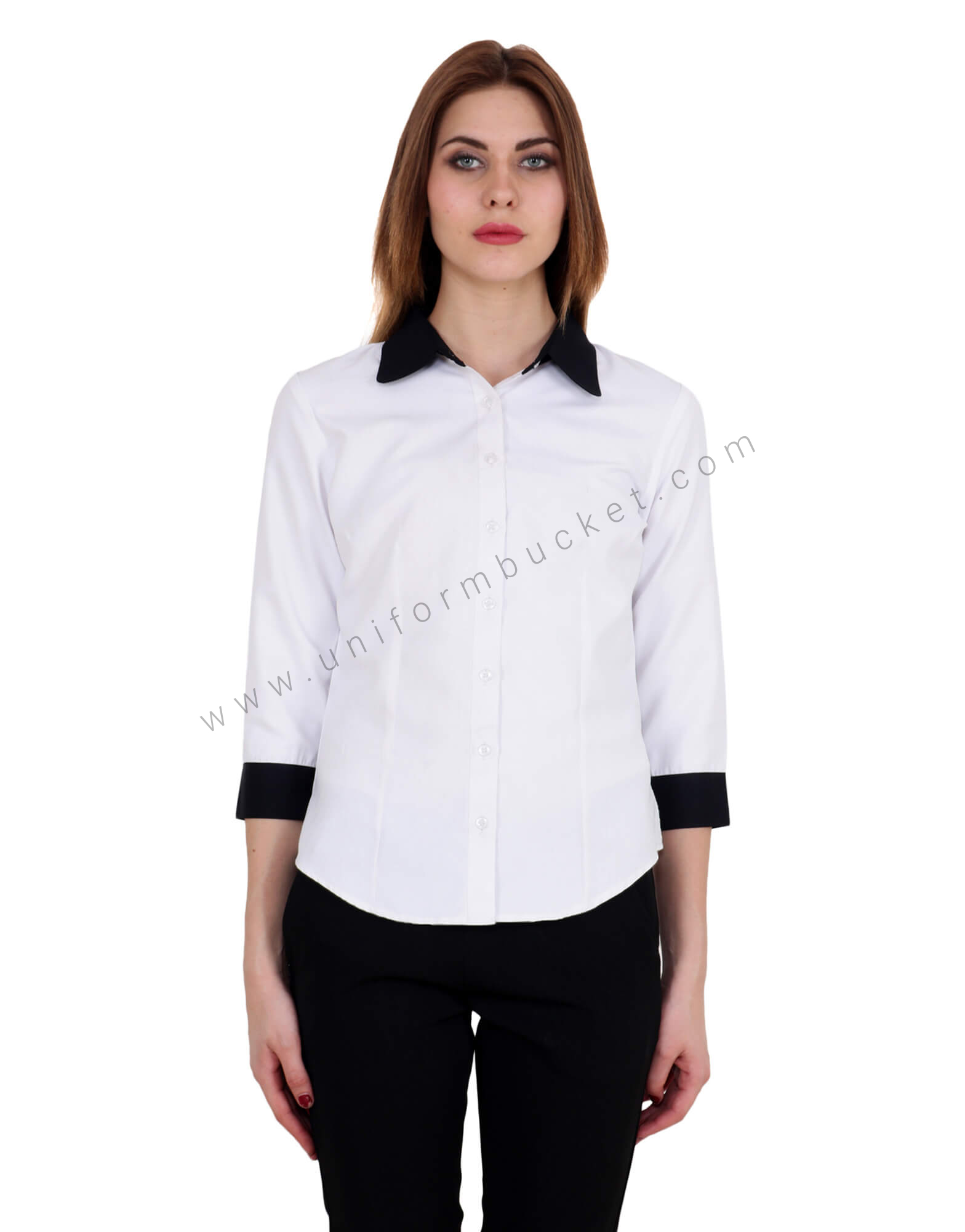 Classic White Shirt With Black Trims thumbnail 2