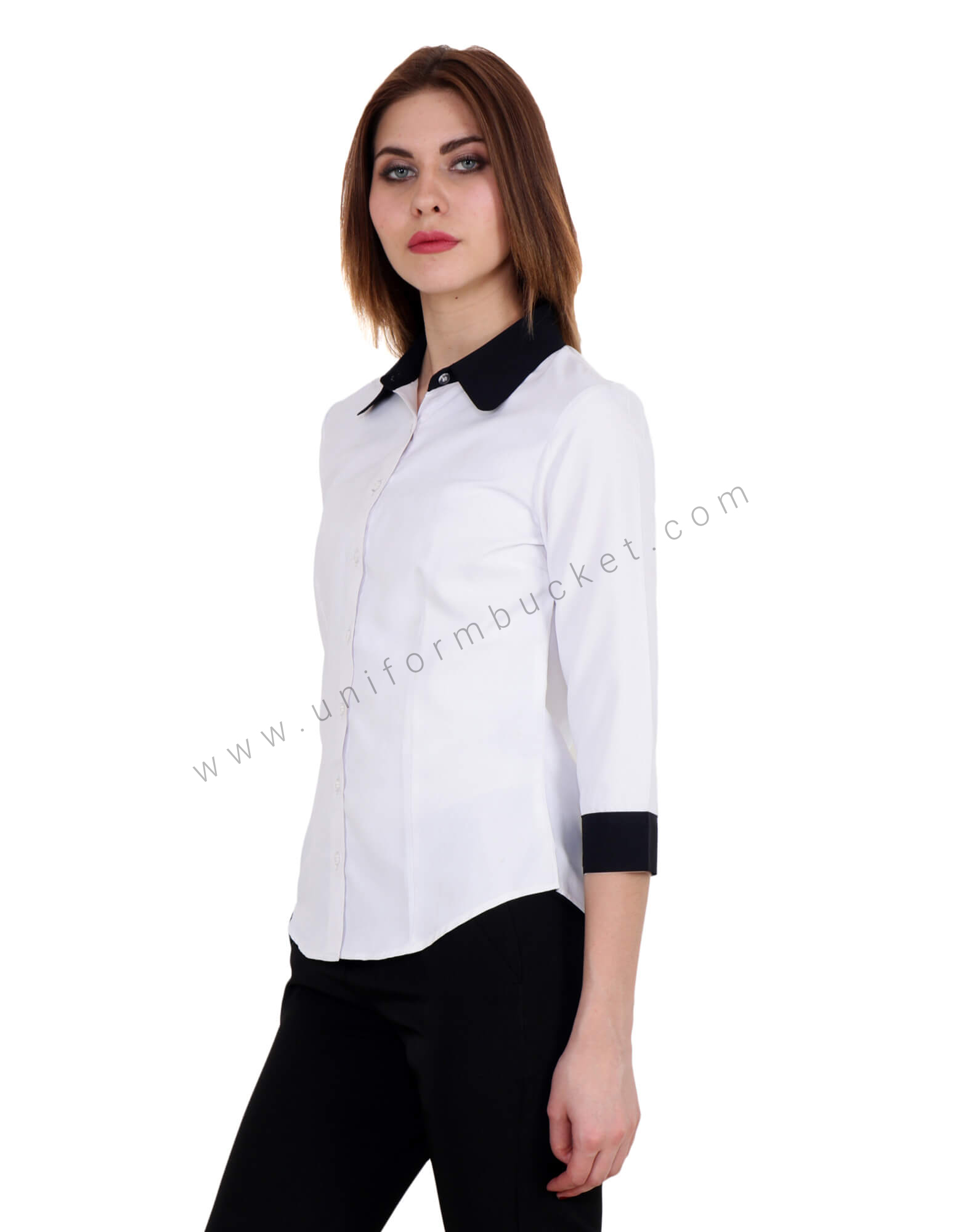 Classic White Shirt With Black Trims view 1