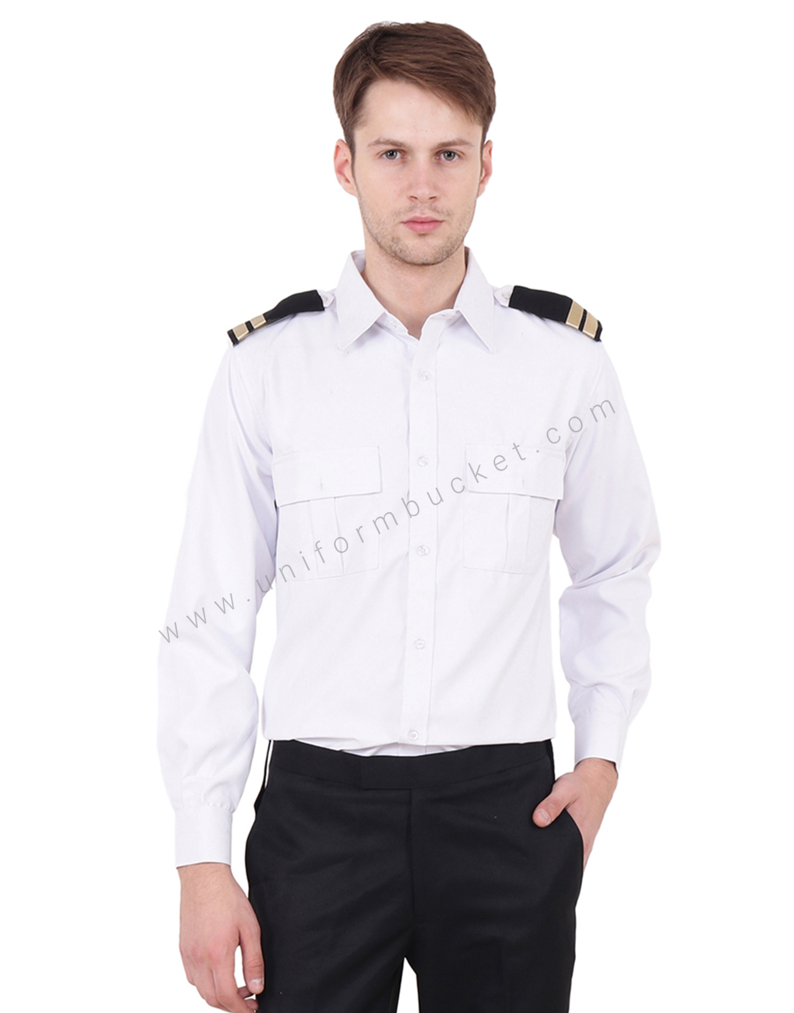 White Security Guard Shirt For Men thumbnail 2