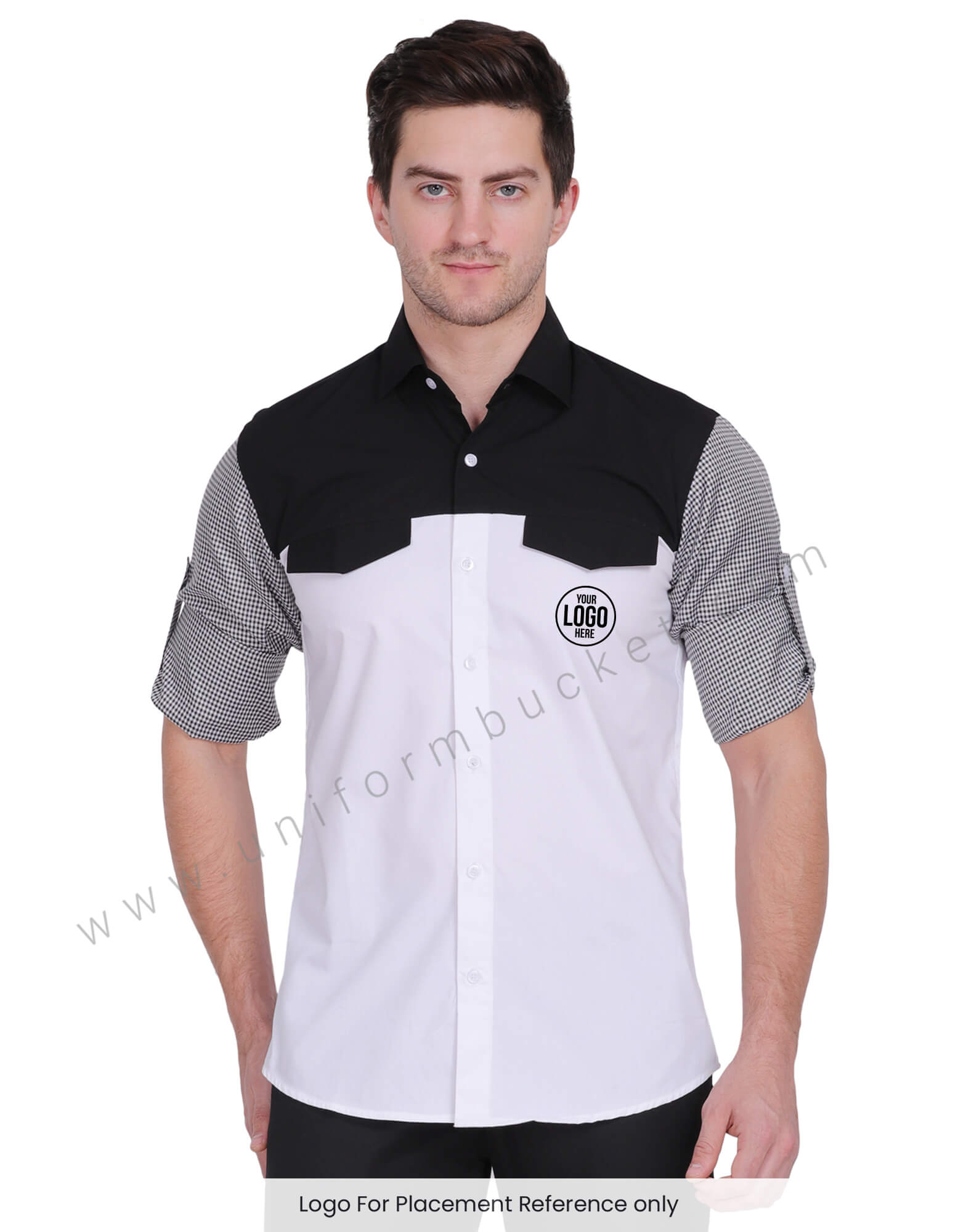 White With Black Check designer Shirt For Male view 1