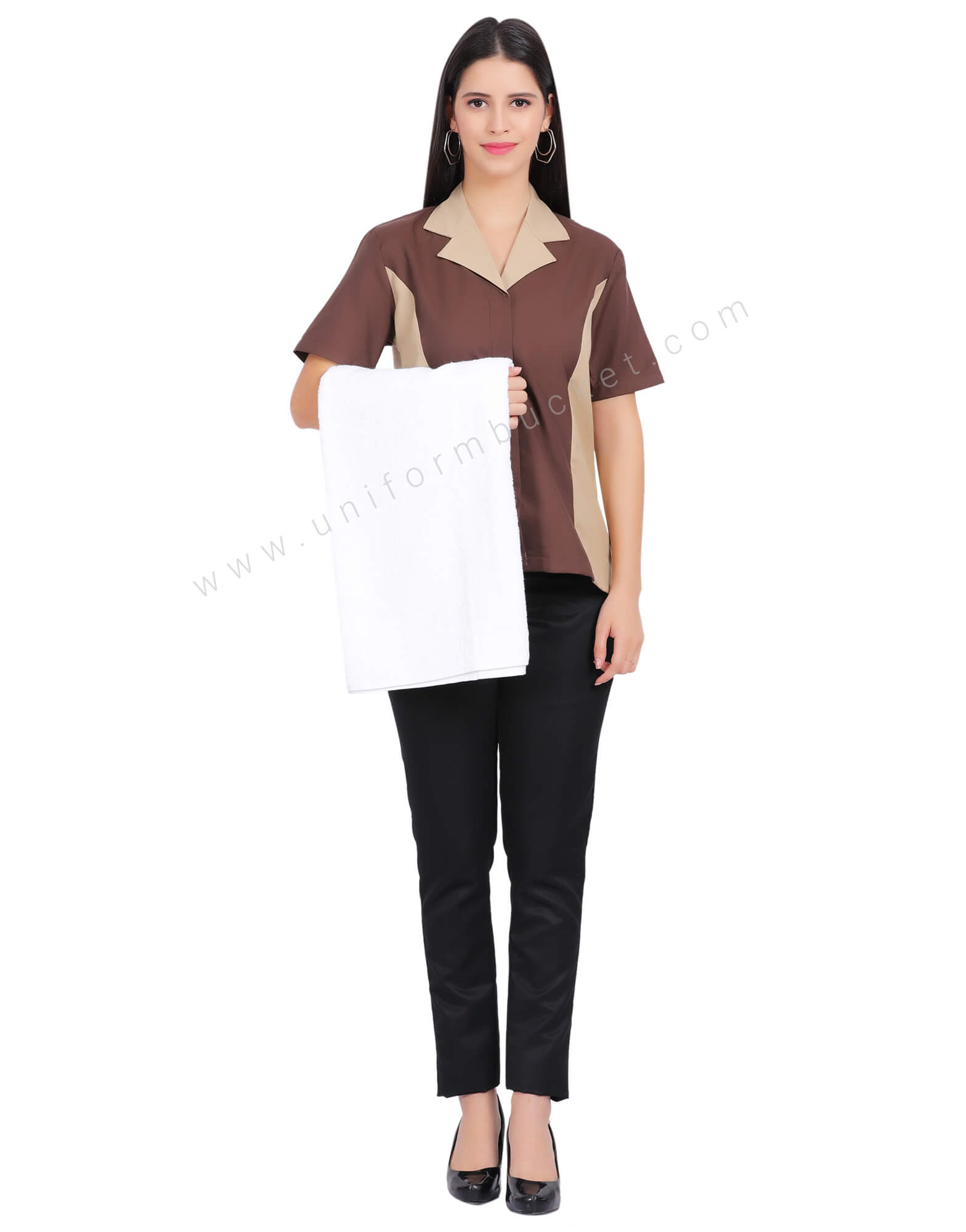 Women Housekeeping Shirt With Notched Collar thumbnail 4