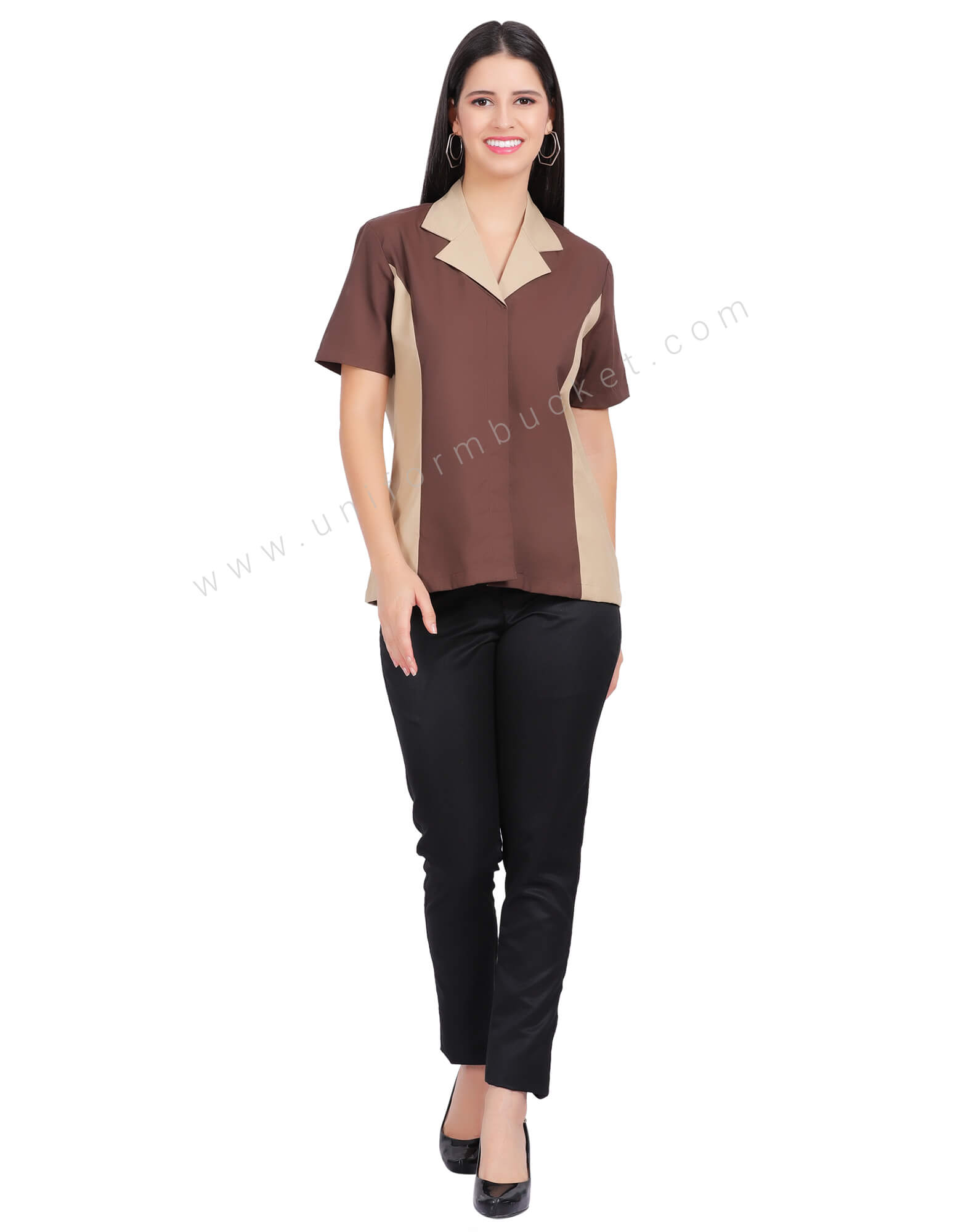 Women Housekeeping Shirt With Notched Collar thumbnail 2