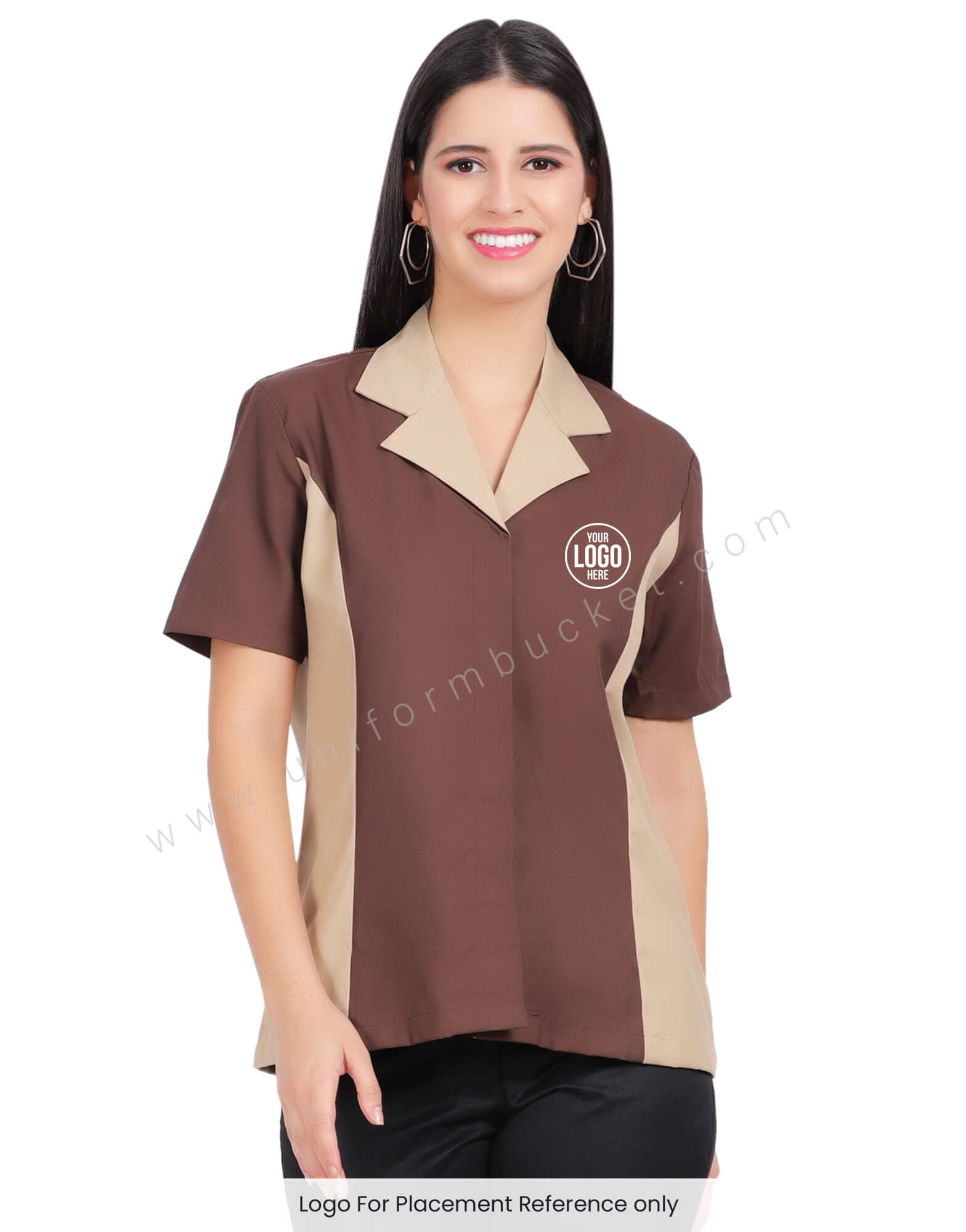 Women Housekeeping Shirt With Notched Collar view 1