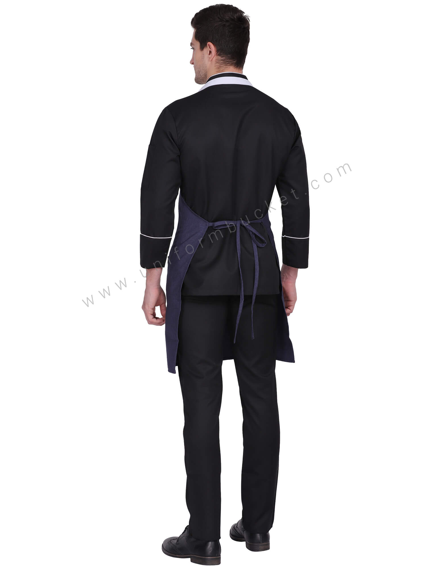 Worsted blue chef apron thumbnail 3