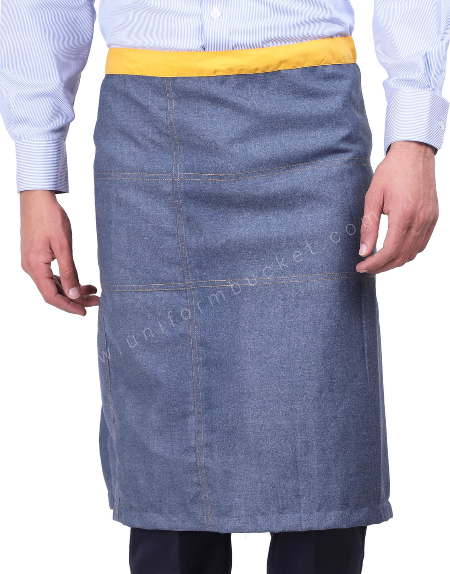 Yellow Belted Denim Apron thumbnail 2