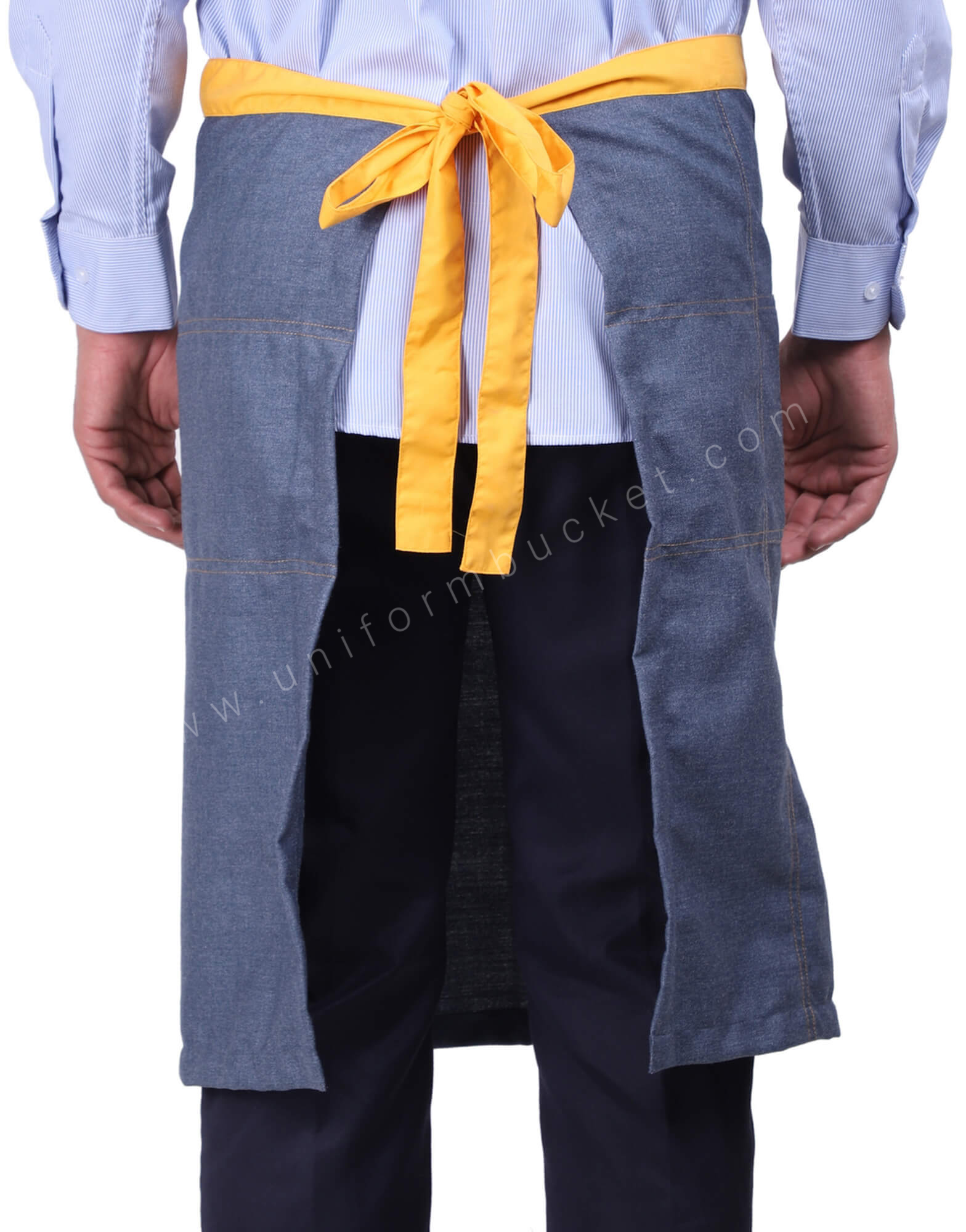 Yellow Belted Denim Apron thumbnail 3