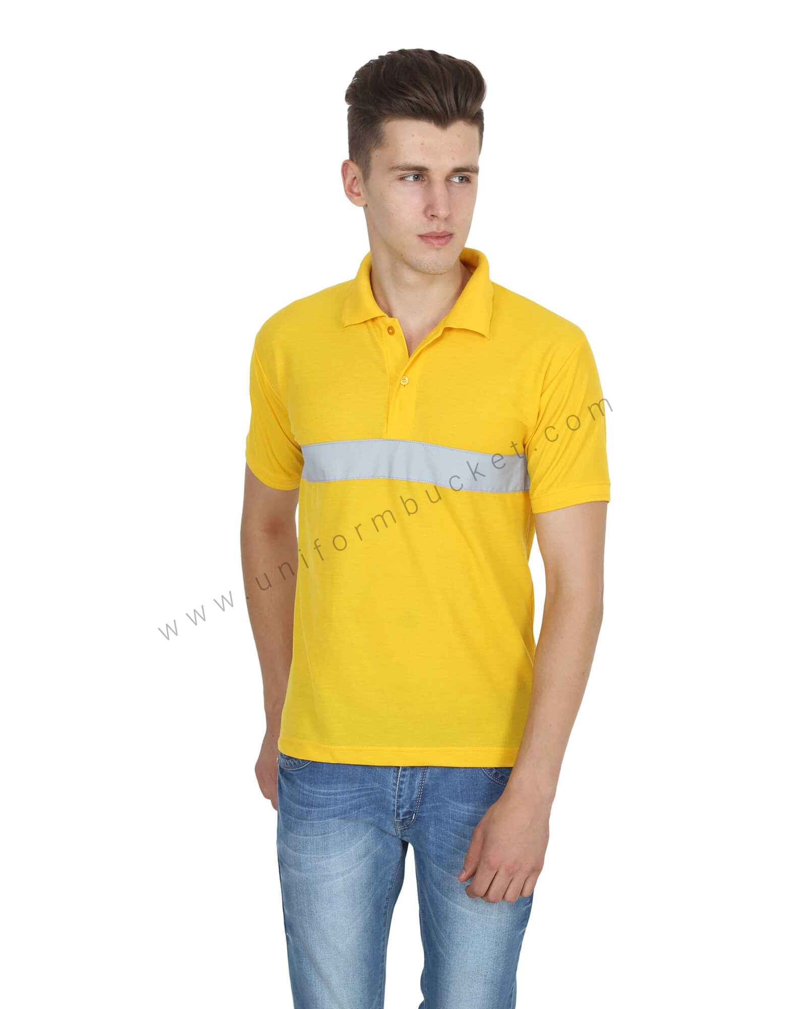 Yellow Polo Hi- Visibility T- Shirt view 1