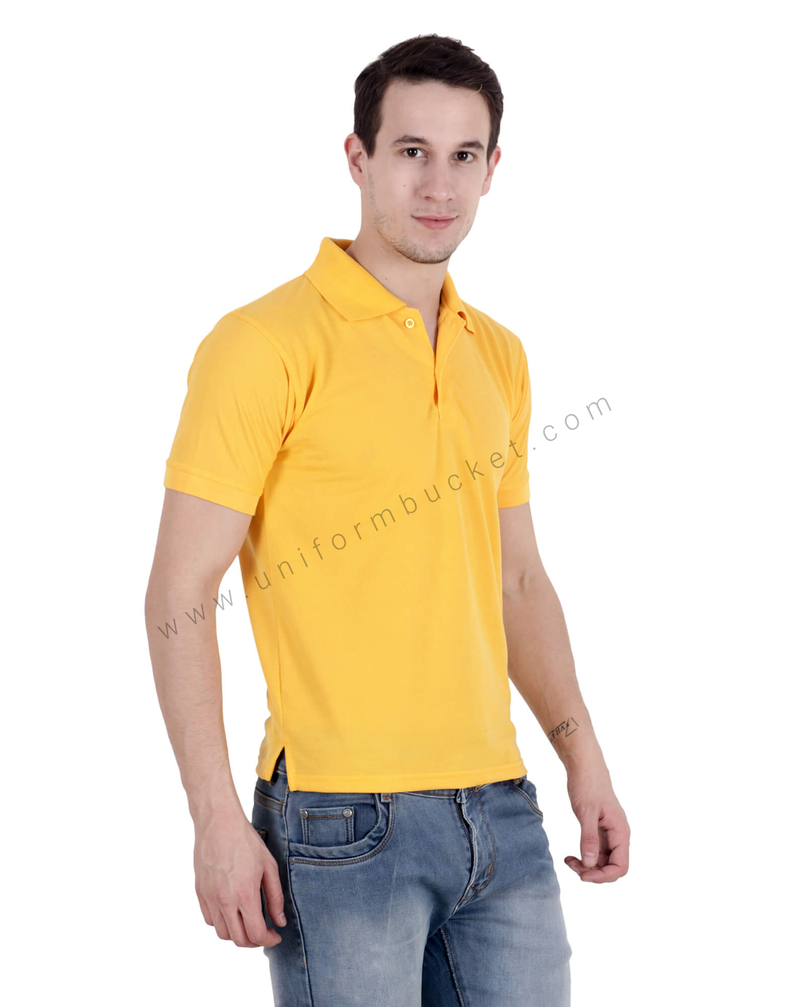 Yellow Uniform Polo T- Shirt view 1