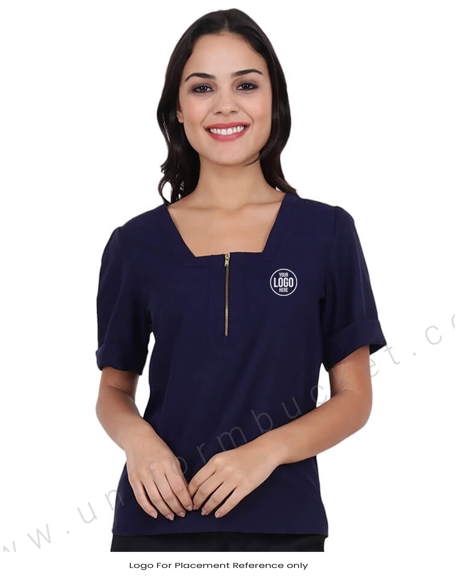 Indigo Square Neck Zip Top thumbnail 4